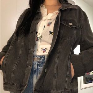 Grey/black denim jacket